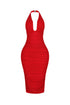 Central U Cut Ruched Midi Dress